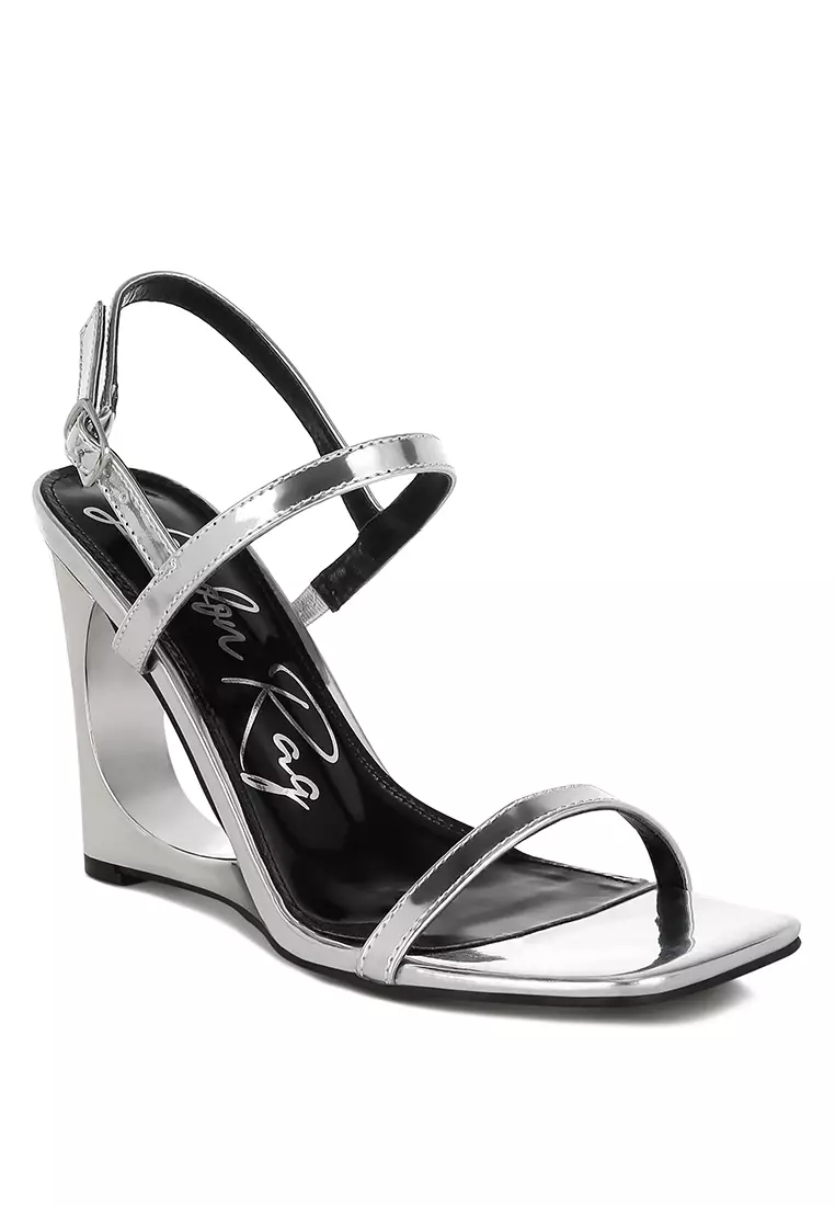 Buy London Rag Metallic Fantasy Wedge Heel Sandals in Silver