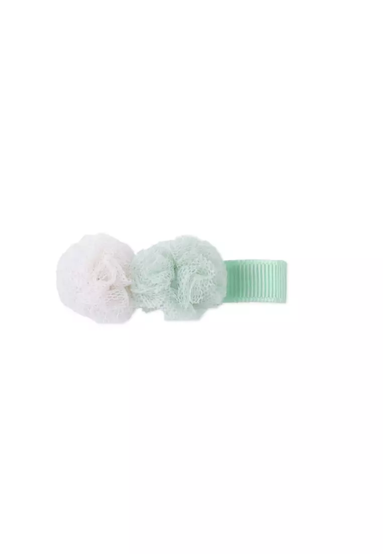 Ann Pompoms And Bow Clip Set