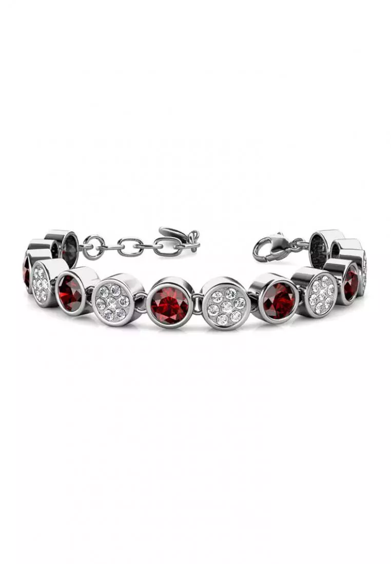 Myriad Birth Stone Bracelet January Garnet - Gelang Crystal Swarovski by Her Jewellery