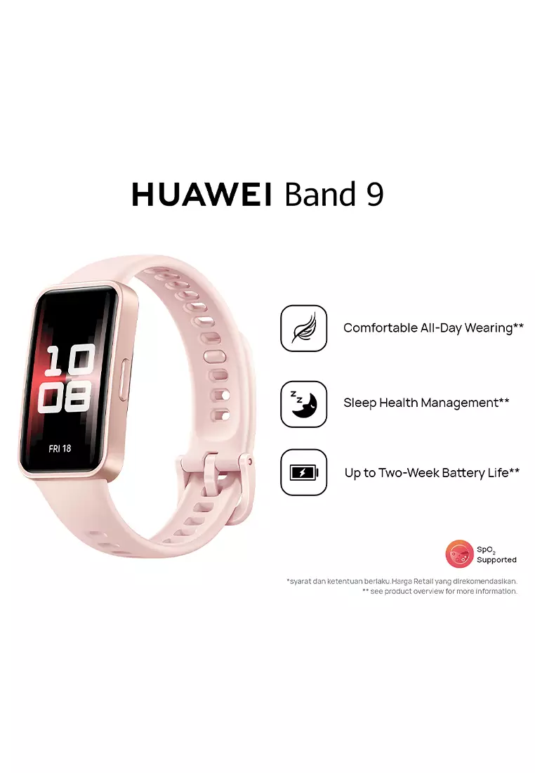 HUAWEI Band 9 Smartband | Comfort Wear | Sleep Health | 14 days Battery - Charm Pink