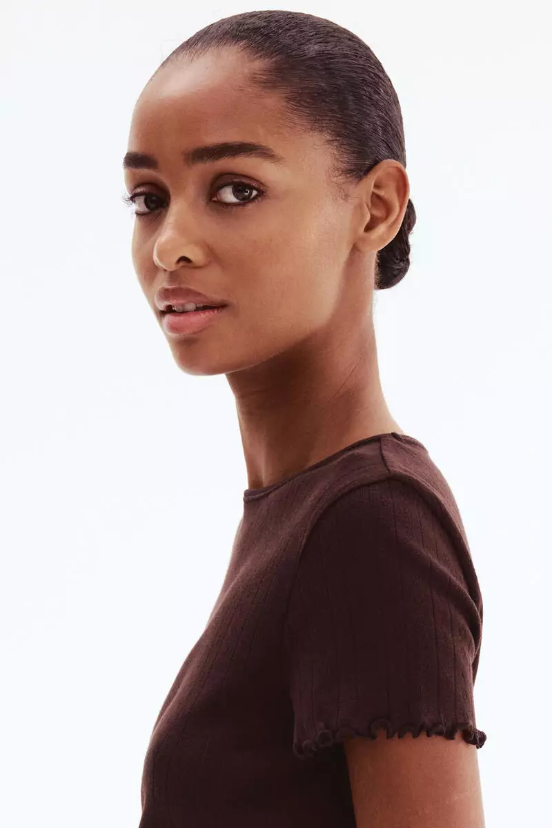 Pointelle jersey top