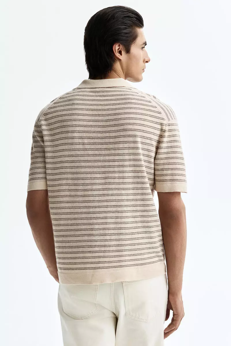 Regular Fit Linen-blend polo shirt