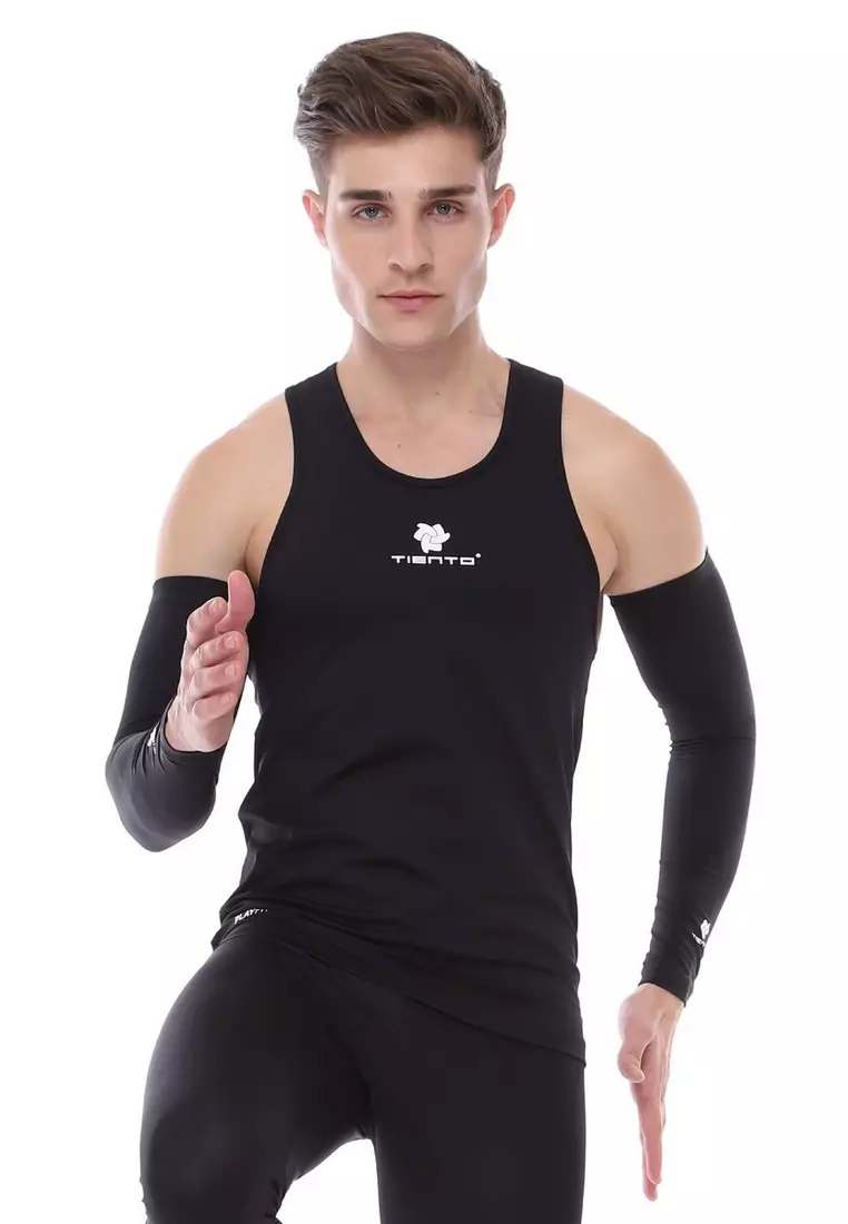 Jual Tiento Manset Tangan / Hand Sleeve/ Arm Sleeve Black thumbhole Men