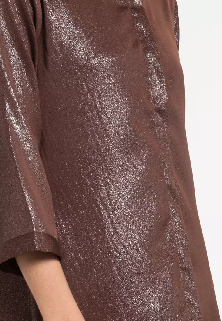 Isa Tunic In Brown Glitter