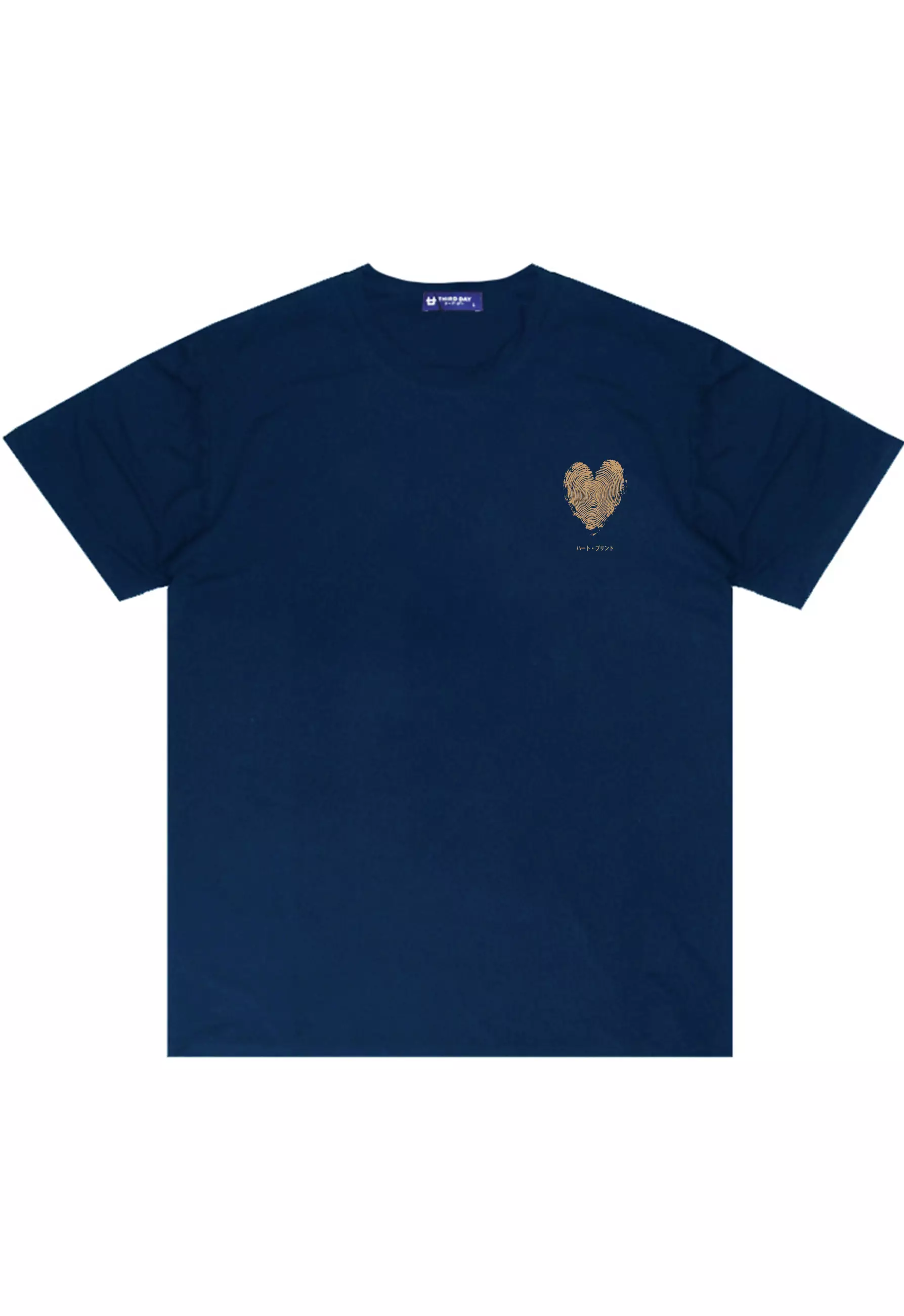 MTU30 kaos couple pasangan keren wanita lengan pendek "heart scribble" navy