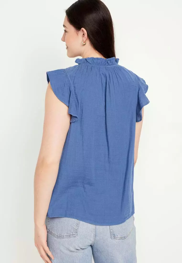 Buy Old Navy Sleeveless Crinkle Gauze Top For Women 2024 Online ...