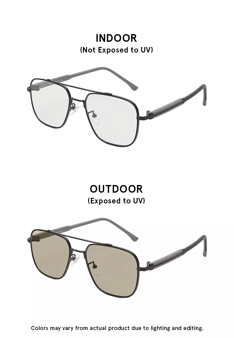 Unisex Photochromic Aviator Sunglasses (Kacamata Hitam) - Hitam