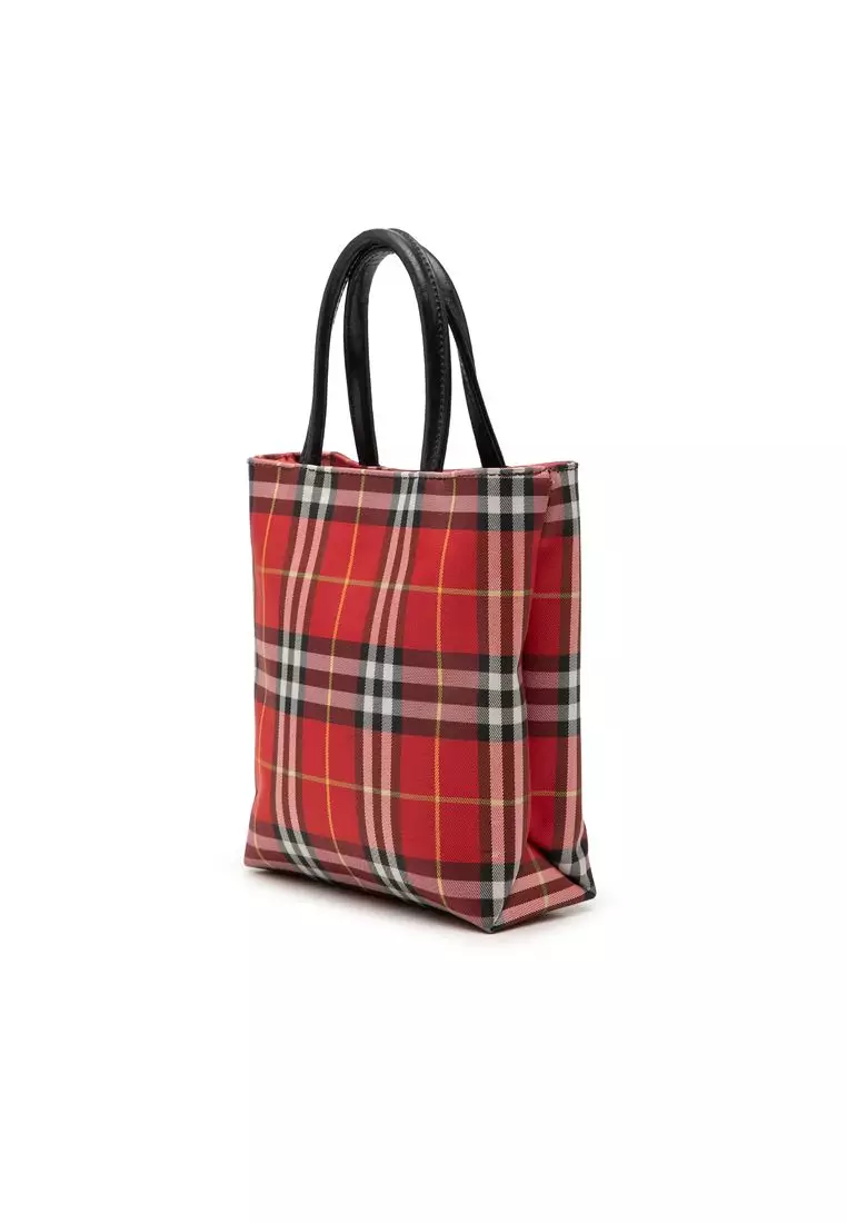 Pre-Loved Burberry House Check Nylon Handbag