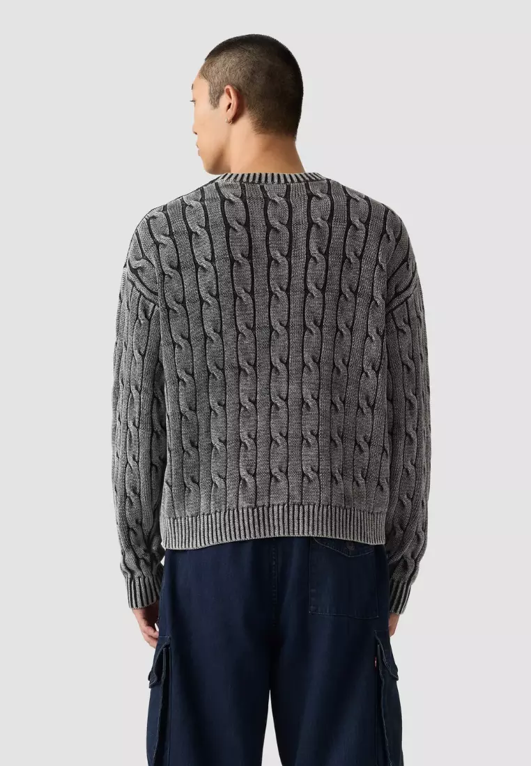 Men's Carmel Cable Crew Sweater 0058W-0002