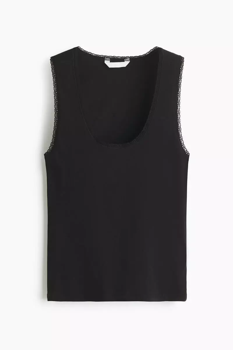 Lace-trimmed vest top
