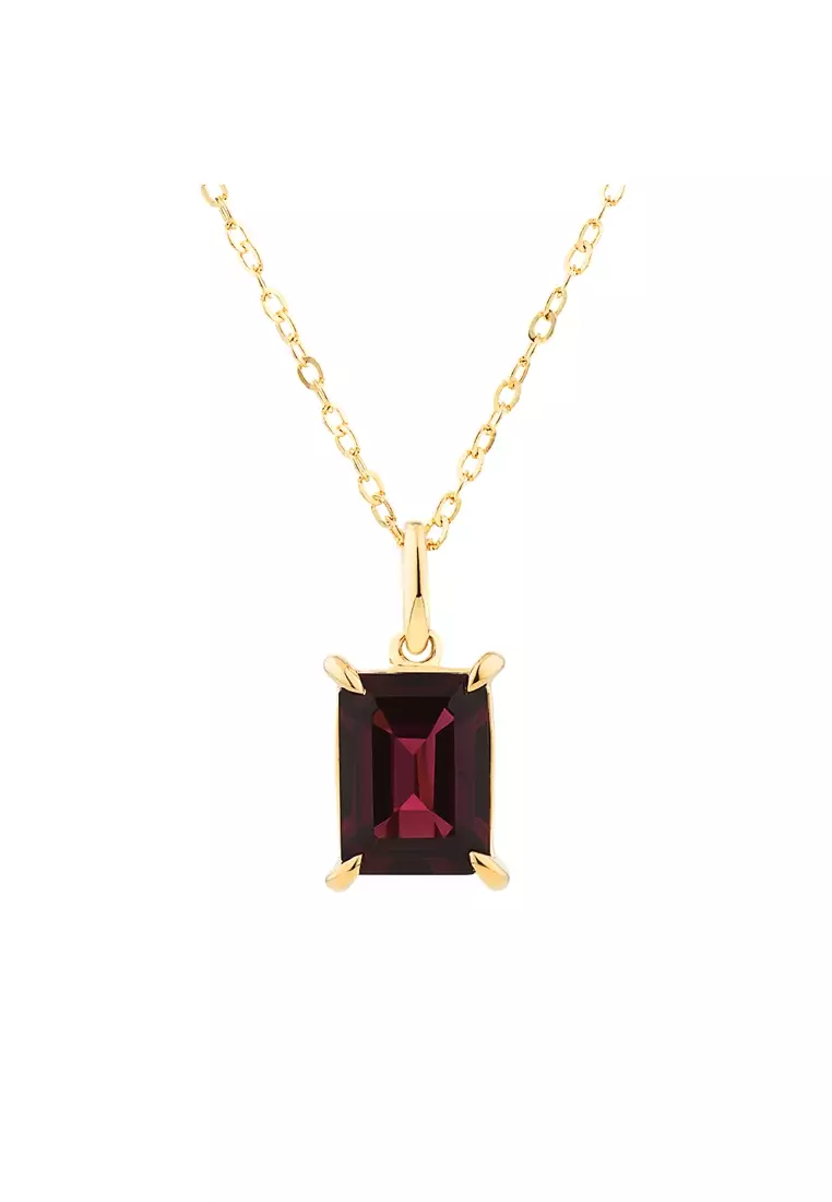 Garnet on sale necklace gold