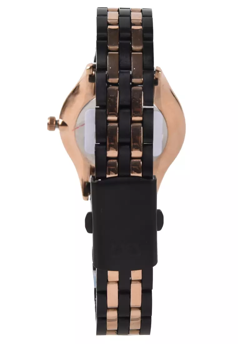 Mirage - Jam Tangan Analog Wanita - Rosegold - Black Stainless Steel Bracelet - 8544L-B