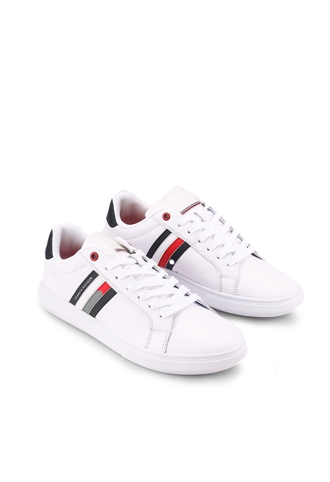 tommy hilfiger men's leather sneakers