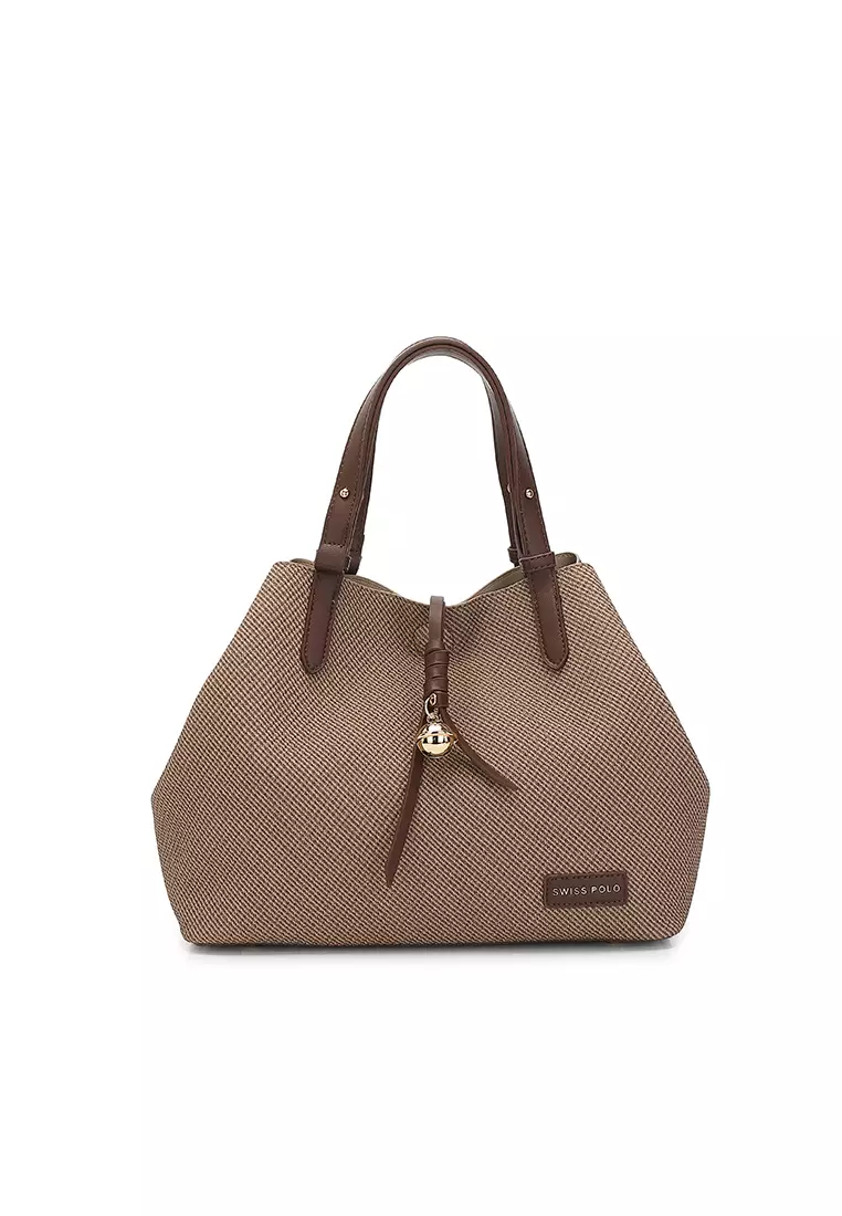 Women's Top Handle Bag / Sling Bag / Crossbody Bag / Shoulder Bag (Tas Tangan Wanita / Tas Selempang Wanita / Tas Bahu Wanita) - Cokelat