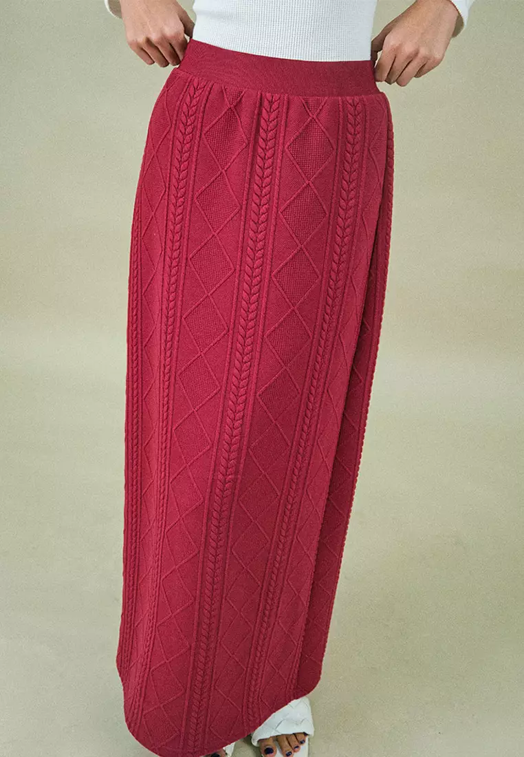 Keiry Pencil Skirt - Maroon