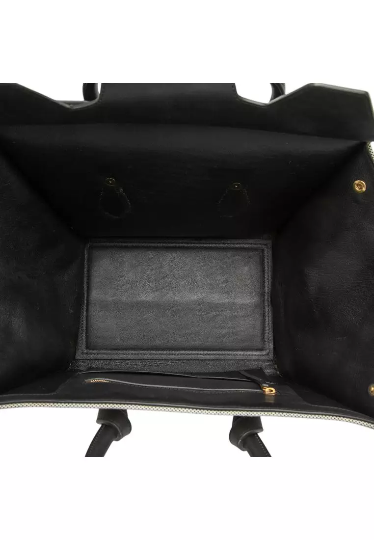 Pre-Loved Celine Small Bicolor Canvas And Calfskin Tie Knot Handbag