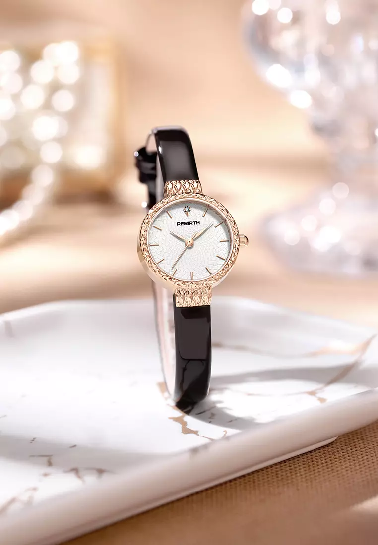 Jam Tangan Wanita Korea Original Anti Air Kuarsa Tali Kulit Jam Wanita Kecil Jam Tangan Cewek rosewhite