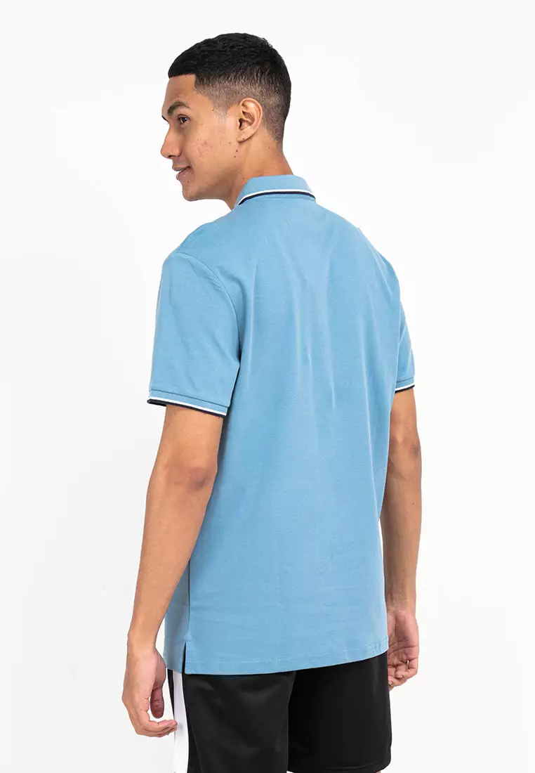 Forest Premium Weight Cotton Polo Tee 220gsm Interlock Knitted Polo T Shirt | 23761-38DustyBlue