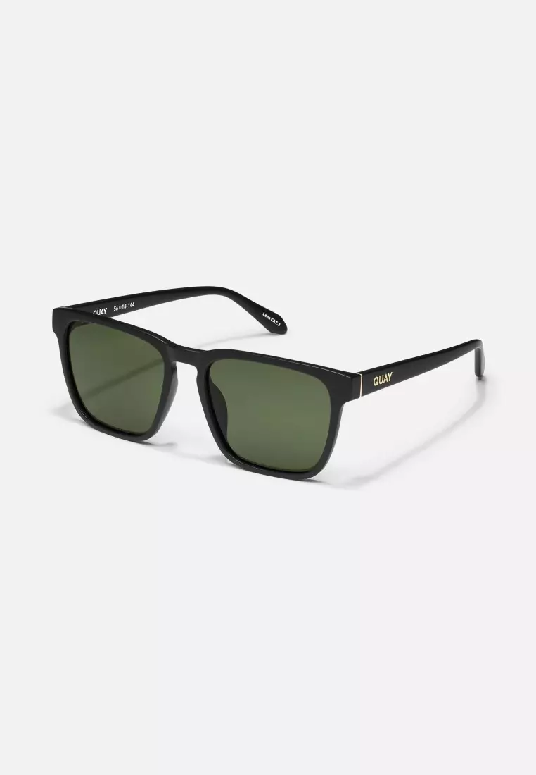 Unplugged Sunglasses - Matte Black/Green Polarized