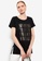 LC WAIKIKI black Crew Neck Printed Short Sleeve Cotton Women's T-Shirt E5655AA8514F1EGS_1