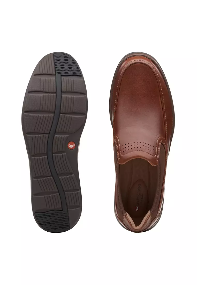 Mens Un Abode Go Slip On shoes - Dark Tan Leather