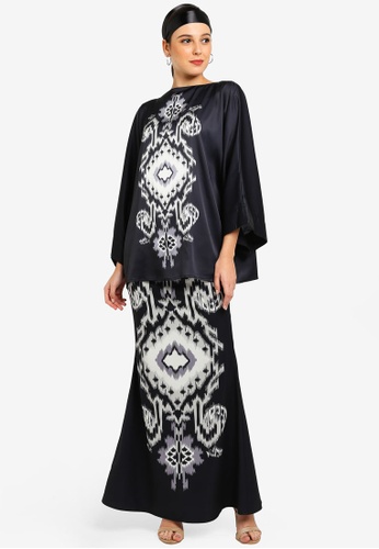 Azura Kimono Kurung from Tom Abang Saufi for ZALORA in Black
