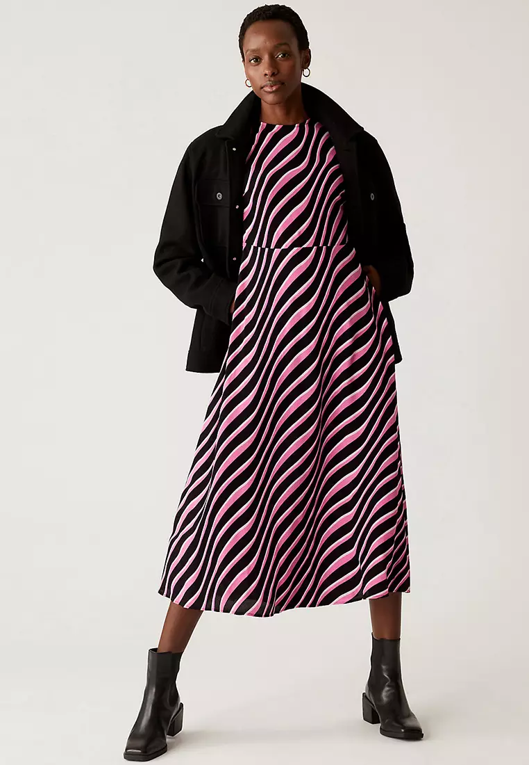 Striped tea dress top