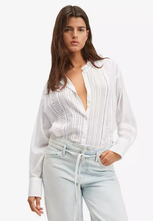 Ruffle Cotton Blouse