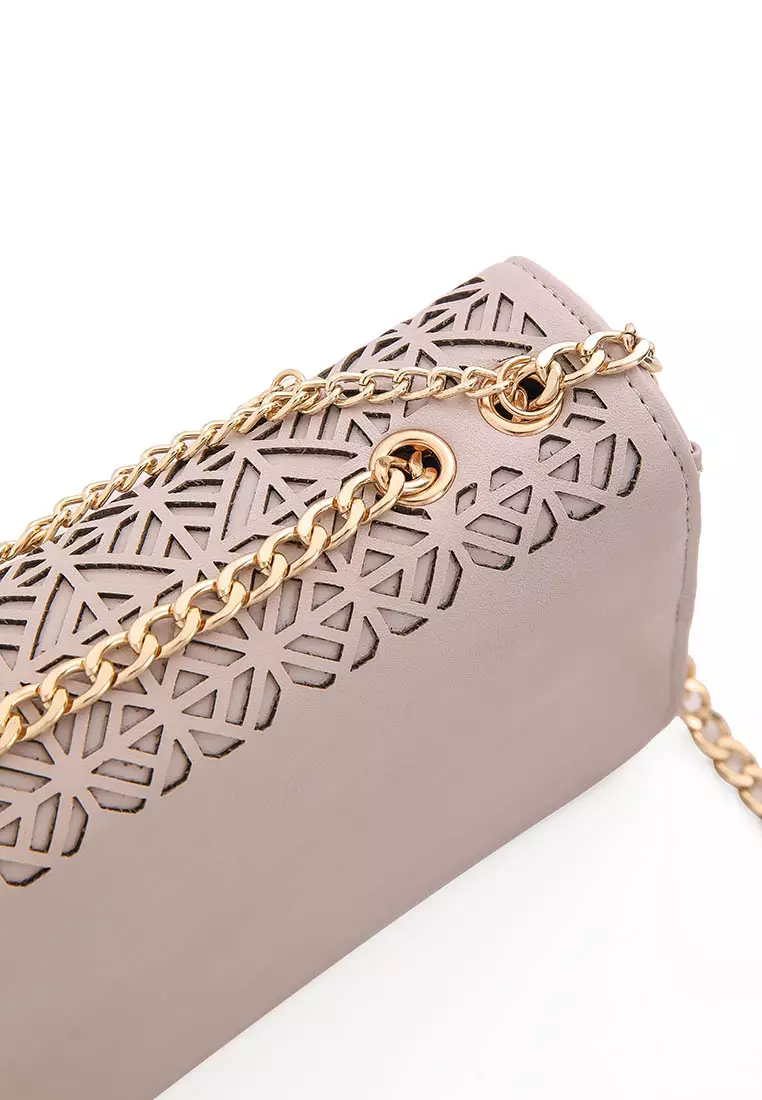 GYKACO HANSOO Light Grey - Tas Wanita Sling Bag - Fashion Top Handle Bag (Import)