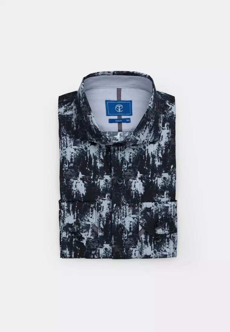 Painted Print Classic Fit Shirt
