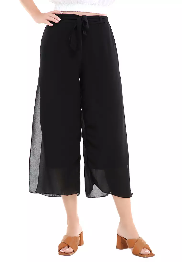 Axel Long Pants Design Simple Bawahan Wanita Casual - Black
