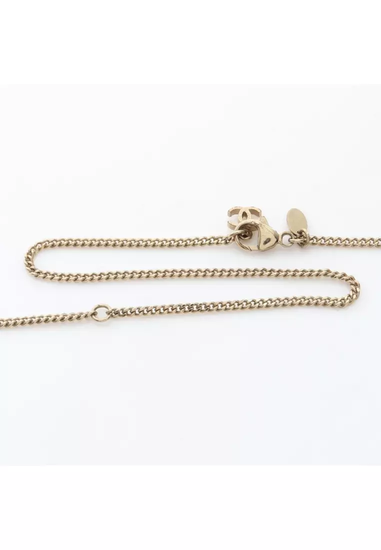 Pre-Loved Chanel coco mark necklace GP gold A13B