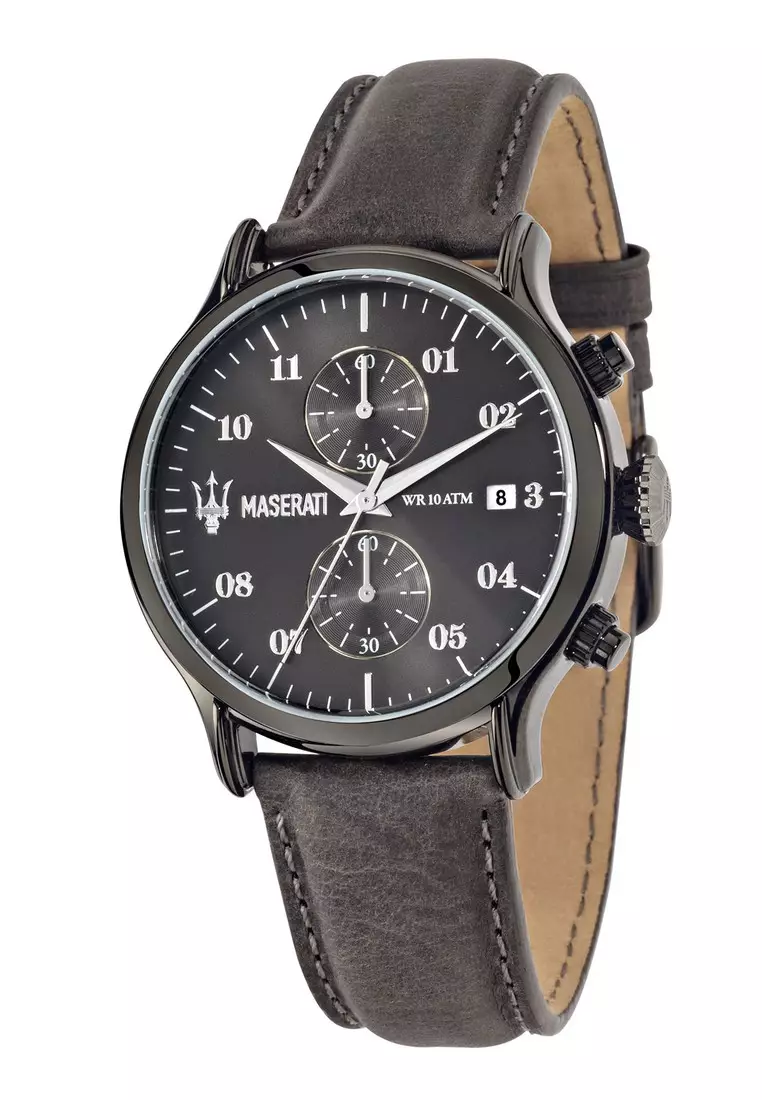 Mens grey leather watch 2025