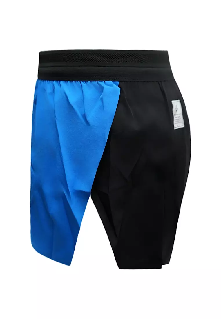 寶藍拼色男女同款田徑短褲(三角內膽)