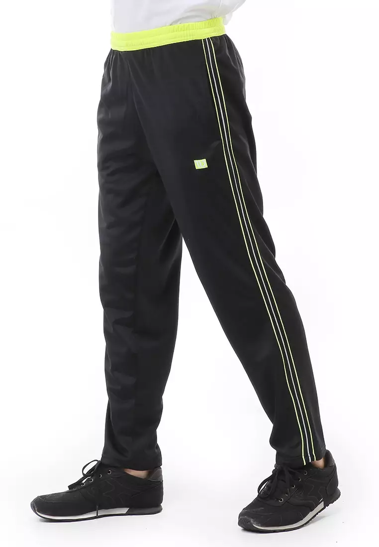 Yume Long PantsOlahraga Pria Strip 3 Material Diadora ORIGINAL - Green Stabilo