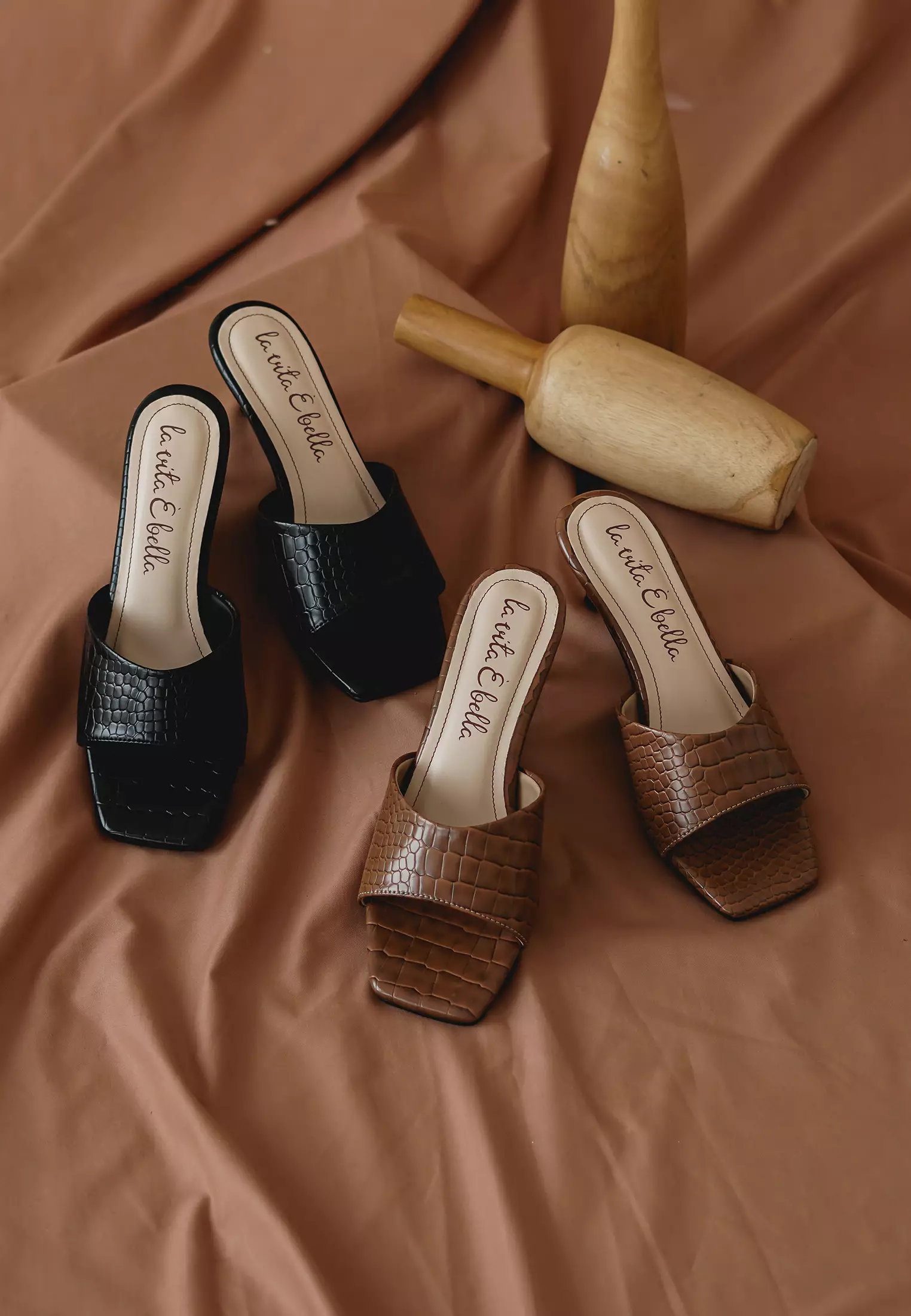 Elena Kitten Heels Sandal Wanita Mules