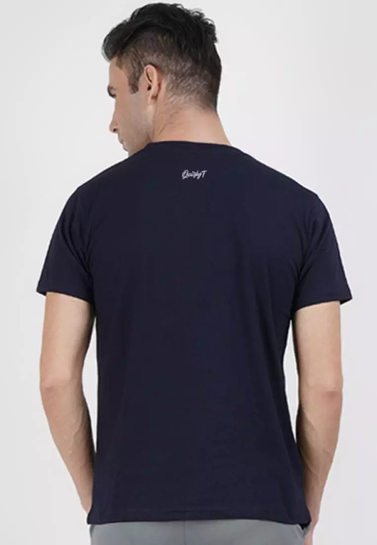 Splash Graphic Navy Blue Cotton Short Sleeve Essential T-Shirt