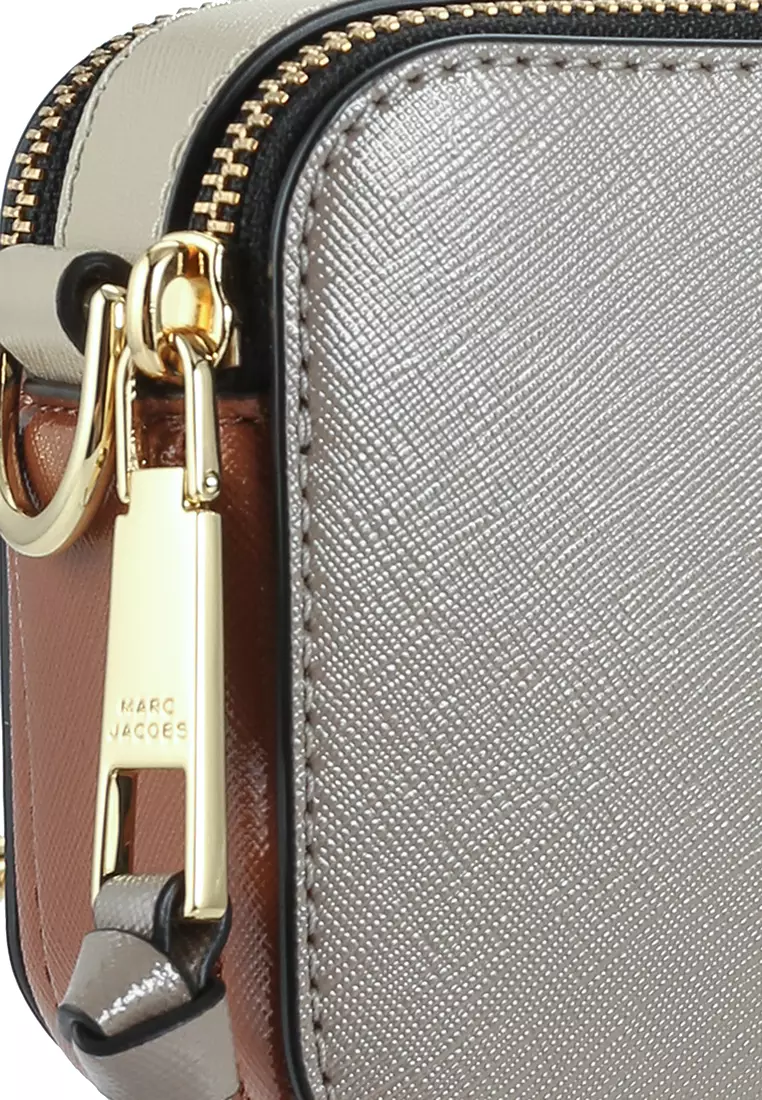 Marc Jacobs Grey & White 'The Logo Strap Snapshot' Bag - ShopStyle