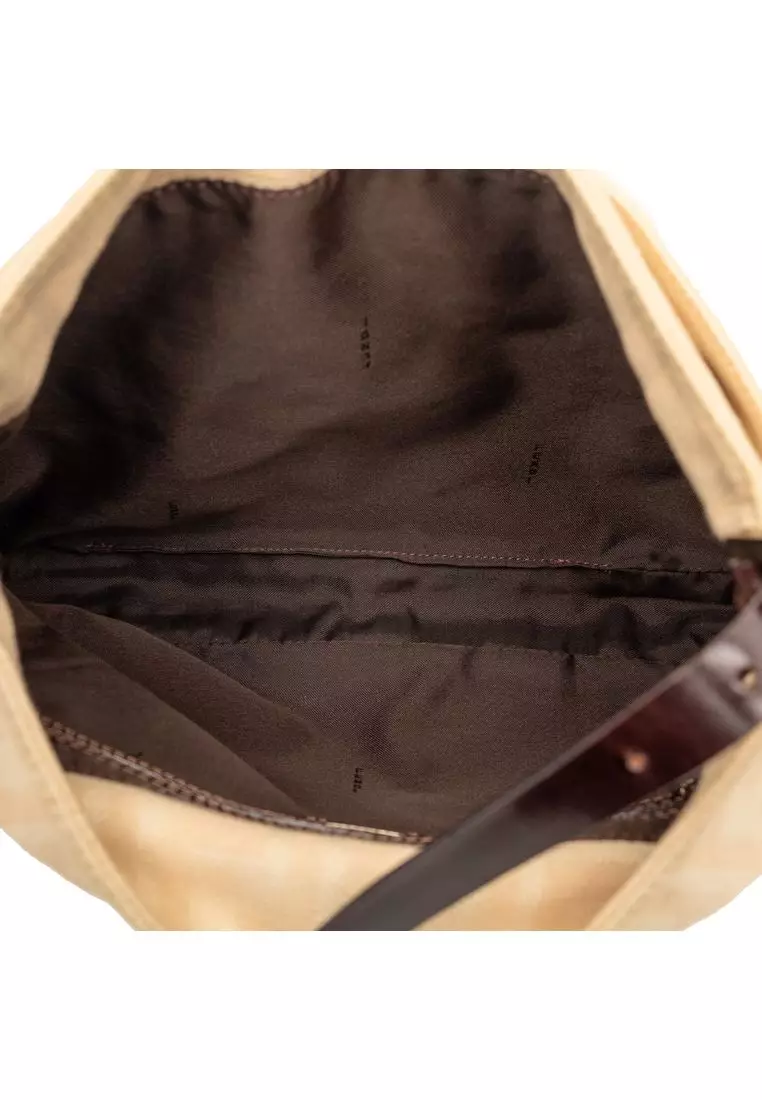 Pre-Loved Fendi Zucca Canvas Shoulder Bag