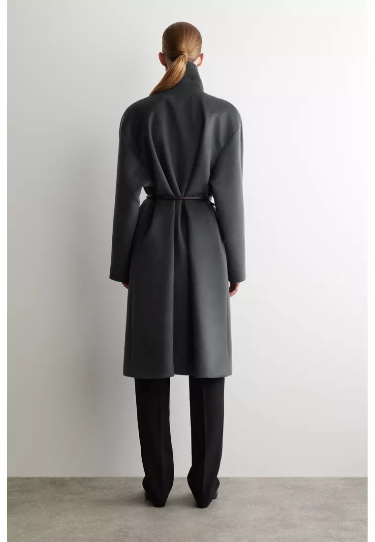TAILORED WOOL-ZIBELINE LONG COAT