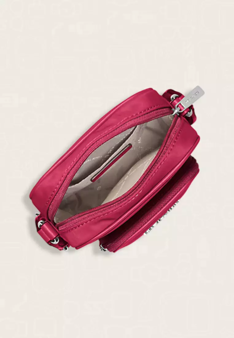 Michael Kors Khai Nylon Crossbody Bag Dark Raspberry