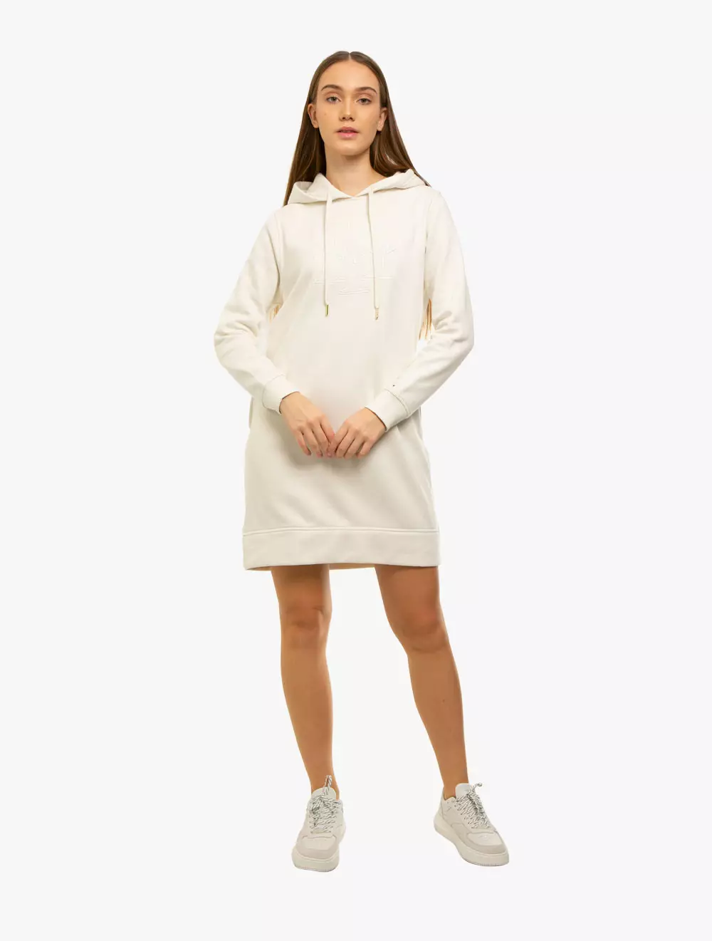 Tommy Hilfiger - SCRIPT LOGO HOODIE DRESS - Ivory - white