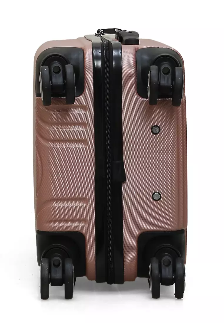 Carlton Koper Hardcase Unisex Size 20 Inch Uniqe Design Tas Travel Large Compartment Material ABS+PVC Coated ORIGINAL - Pink