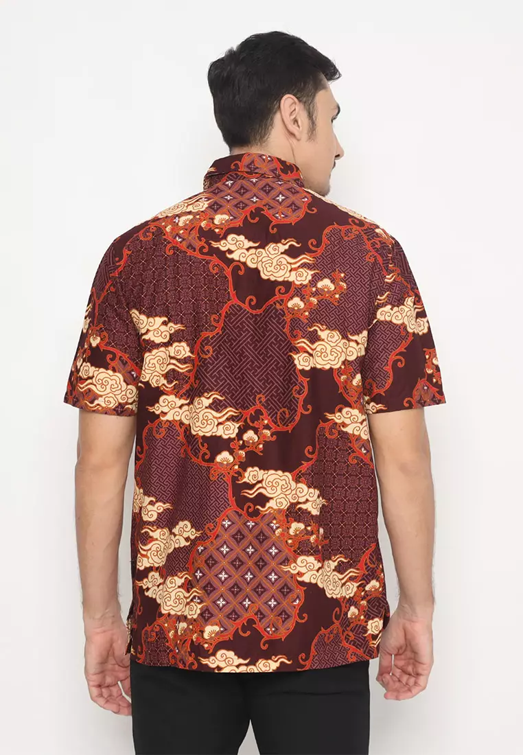 Hadinata Batik Pria Kemeja Pendek Caraka Cinta
