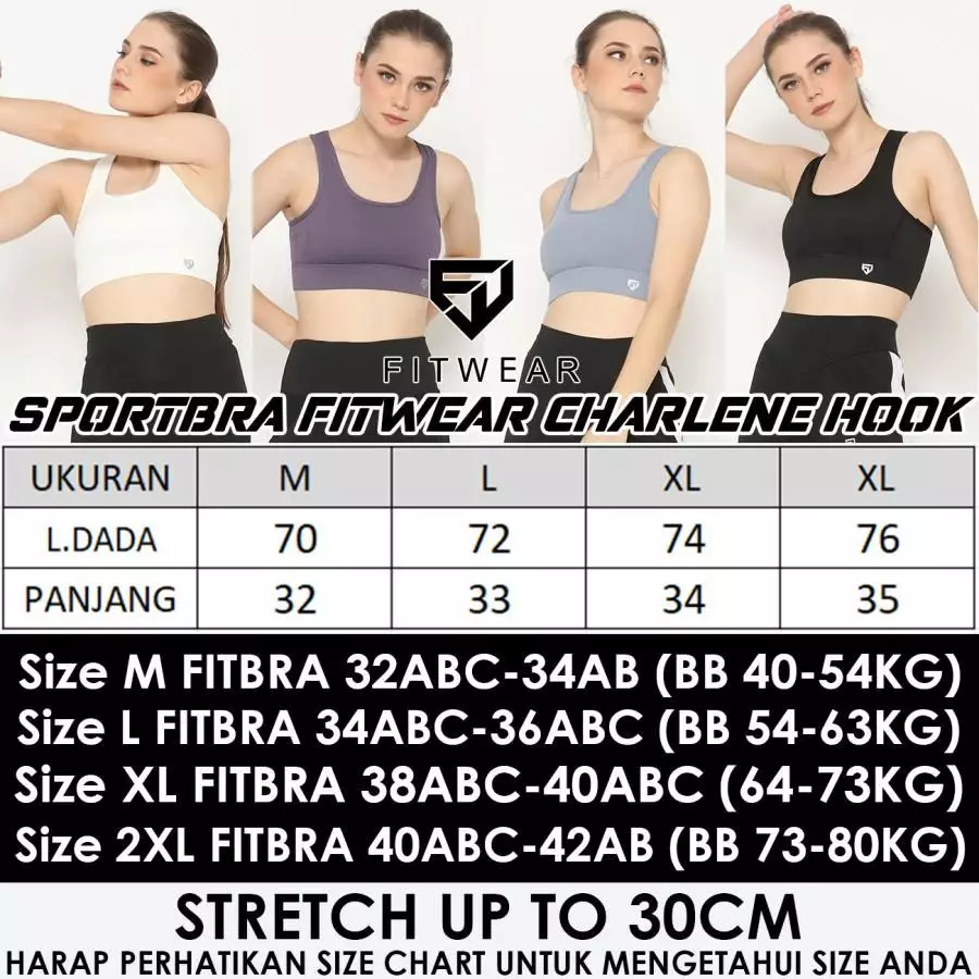 FITWEAR - CHARLENE HOOK SPORTBRA - BABY BLUE