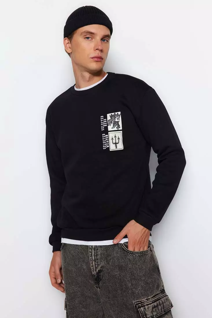 Thick crew neck sweatshirts deals