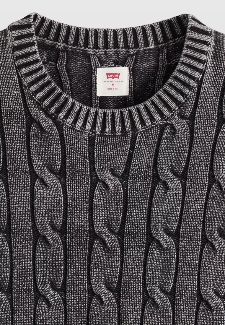 Men's Carmel Cable Crew Sweater 0058W-0002