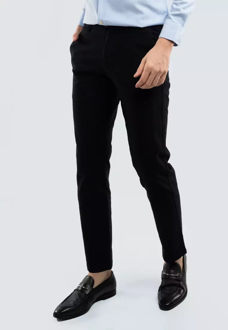 Polo Haus - Men’s Cotton Mix Regular Fit Flat Front Cotton Pant