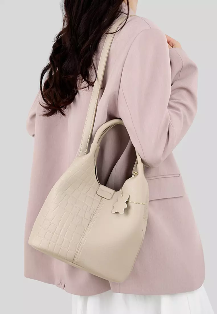 Versatile Patch Pattern Faux Leather Bucket Bag JW HD-2811