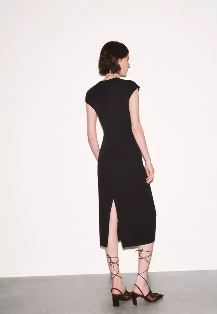 Capped Sleeve Skinny Fit Midi Dresses